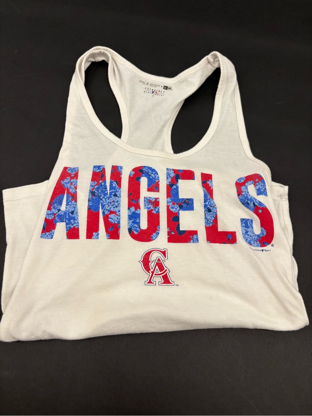 Angels California Floral Print Racerback Tank